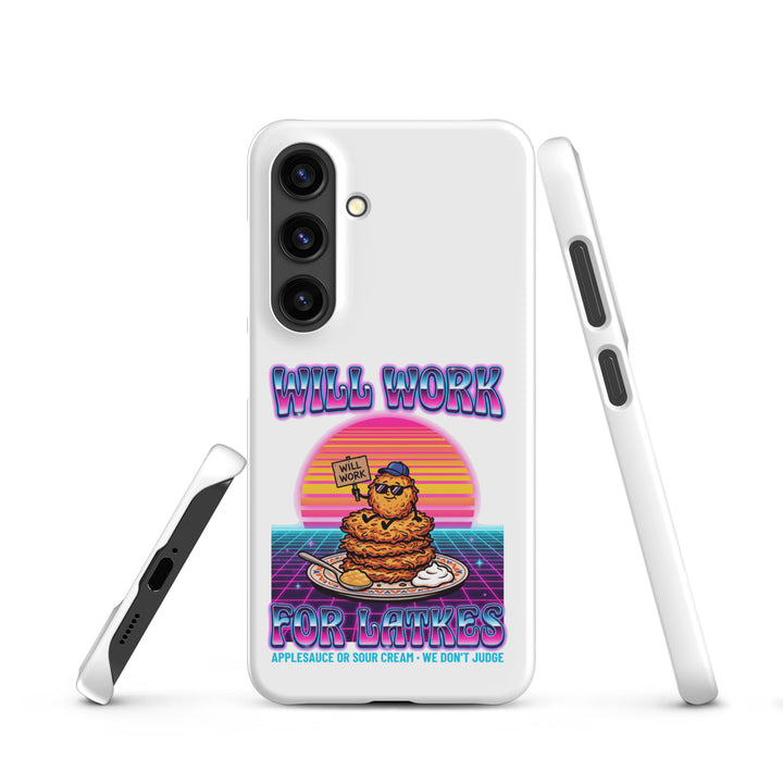Will Work for Latkes 80s Jewish pride snap phone case for Samsung Galaxy S24, matte finish - front view
