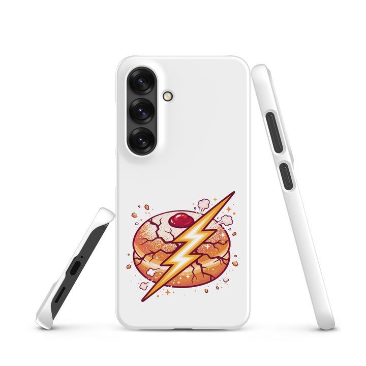 Sufganiyah Lightning Jewish pride snap phone case for Samsung Galaxy S25, matte finish - front view