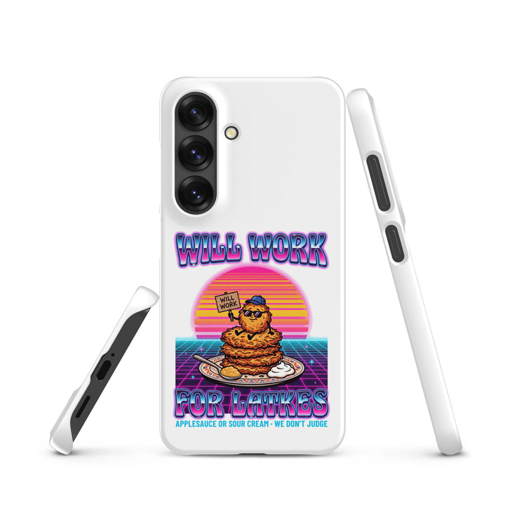Will Work for Latkes 80s Jewish pride snap phone case for Samsung Galaxy S25, matte finish - front view