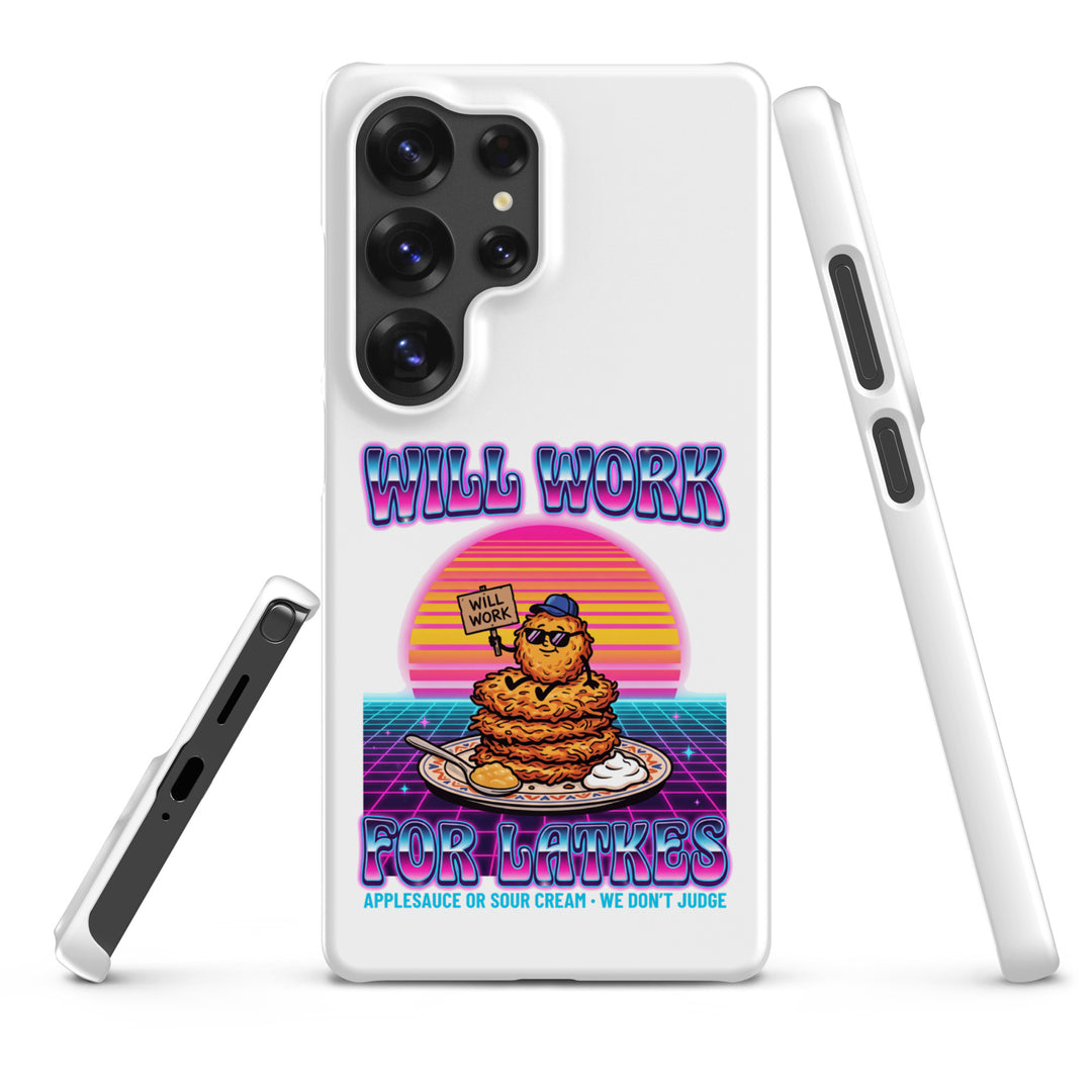 Will Work for Latkes 80s Jewish pride snap phone case for Samsung Galaxy S25 Ultra, matte finish - front view