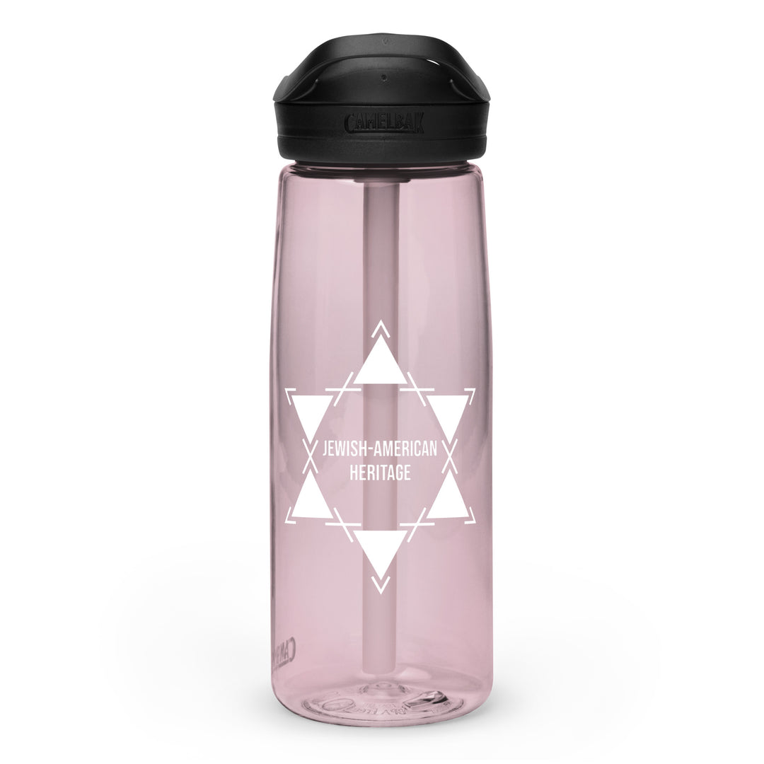 Jewish American Heritage Jewish pride sports water bottle in Purple Sky - lifestyle shot