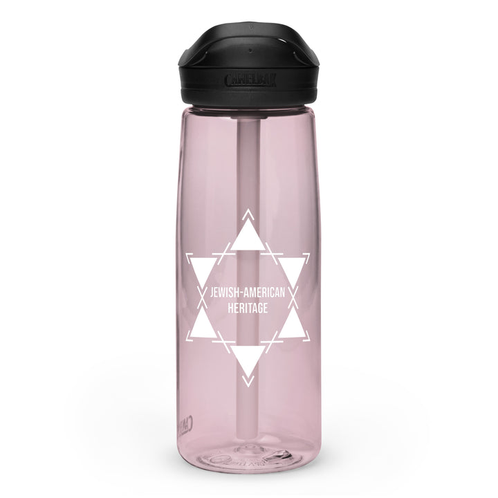 Jewish American Heritage Jewish pride sports water bottle in Purple Sky - lifestyle shot