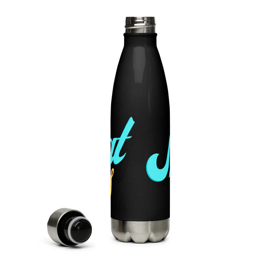 Shabbat Vibes Jewish pride stainless steel water bottle - back view