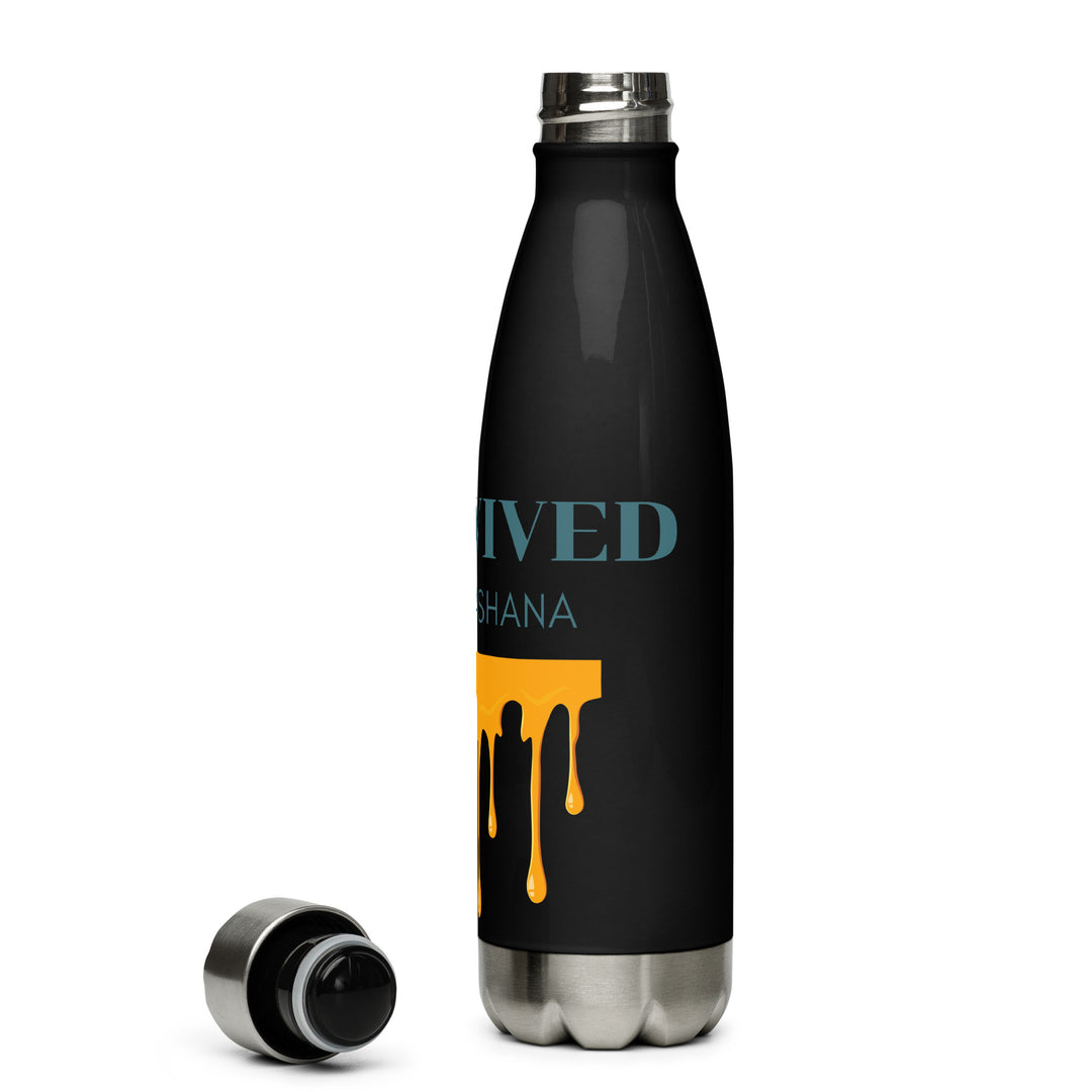 I Survived Rosh HaShana Jewish pride stainless steel water bottle - close-up