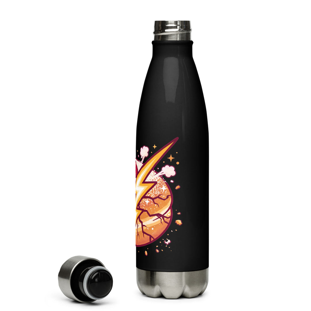 Sufganiyah Lightning Jewish pride stainless steel water bottle - close-up