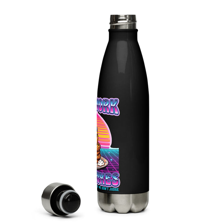 Will Work for Latkes 80s Jewish pride stainless steel water bottle - close-up