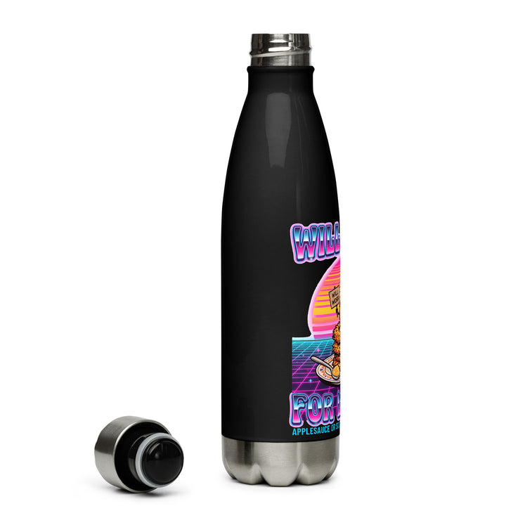 Will Work for Latkes 80s Jewish pride stainless steel water bottle - detail view