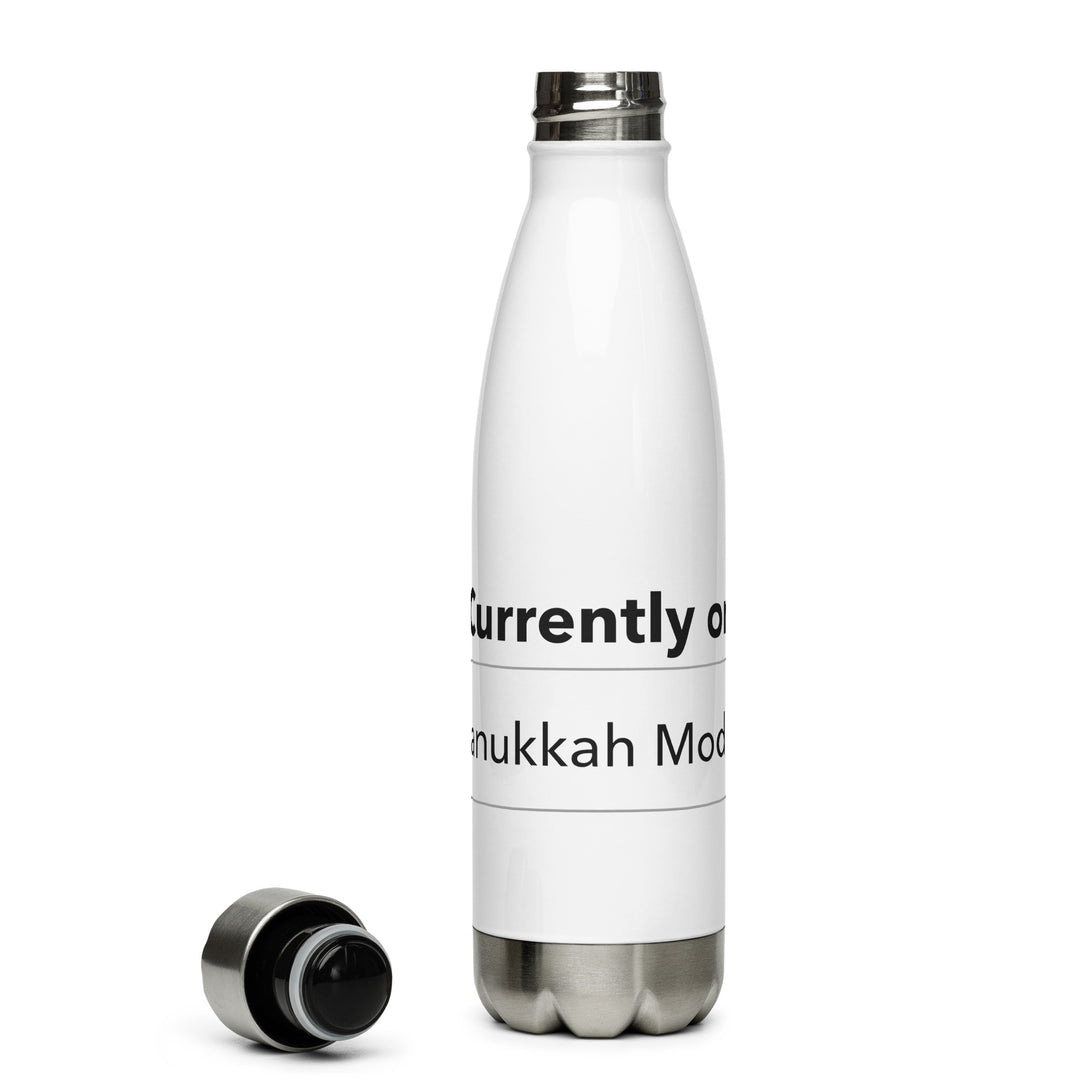 Hanukkah Mode Jewish pride stainless steel water bottle - front view