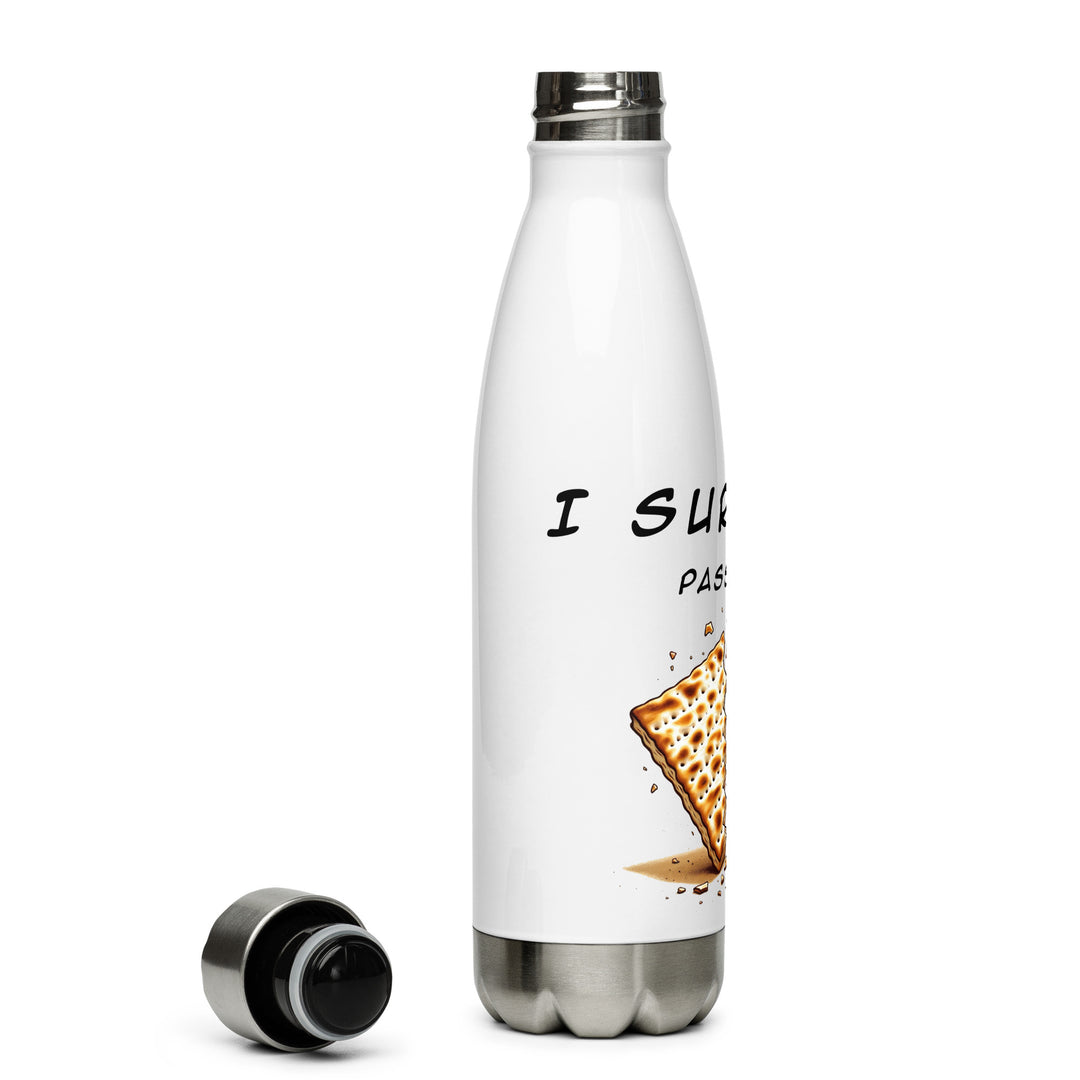 Passover Jewish pride stainless steel water bottle - detail view