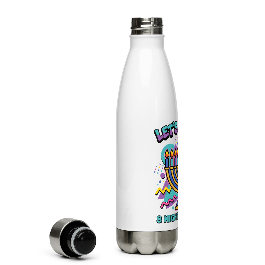 Lets Get Lit 90s Jewish pride stainless steel water bottle - detail view