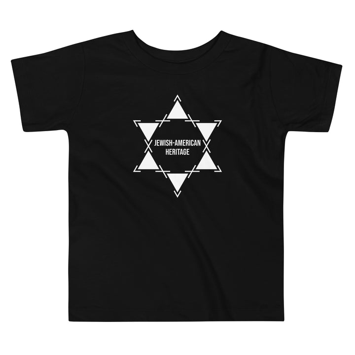 Jewish American Heritage Jewish pride kids short sleeve tee in Black - front view