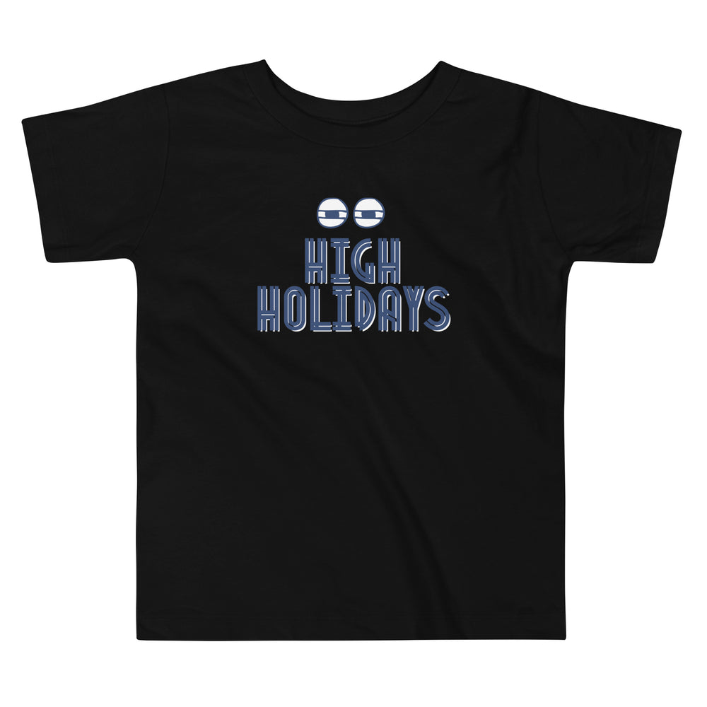 High Holidays Jewish pride kids short sleeve tee in Black - back view