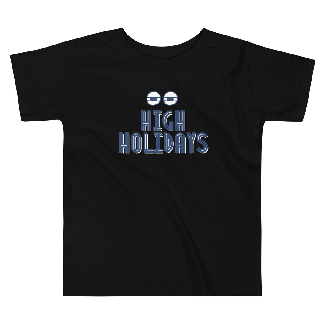 High Holidays Jewish pride kids short sleeve tee in Black - back view