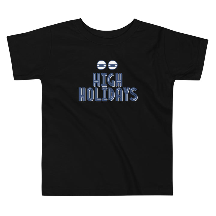 High Holidays Jewish pride kids short sleeve tee in Black - back view