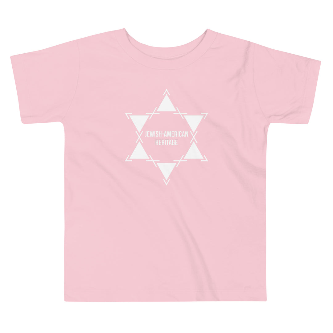 Jewish American Heritage Jewish pride kids short sleeve tee in Pink - detail view