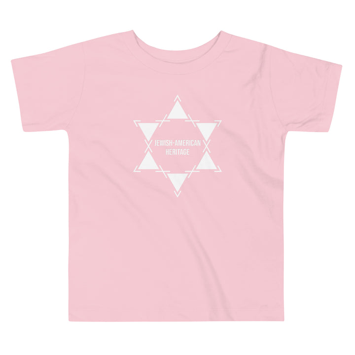 Jewish American Heritage Jewish pride kids short sleeve tee in Pink - detail view