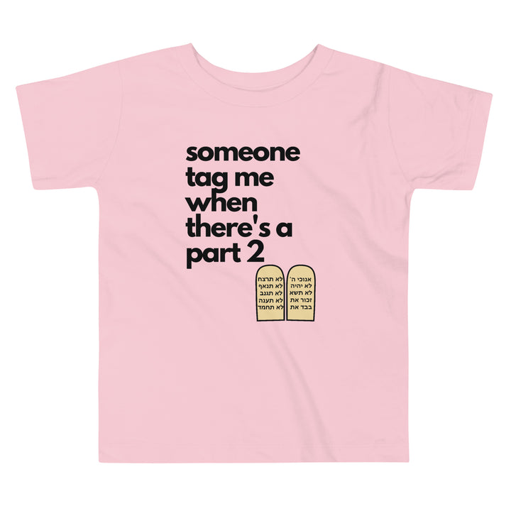 Someone Tag Me Jewish pride kids short sleeve tee in Pink - detail view