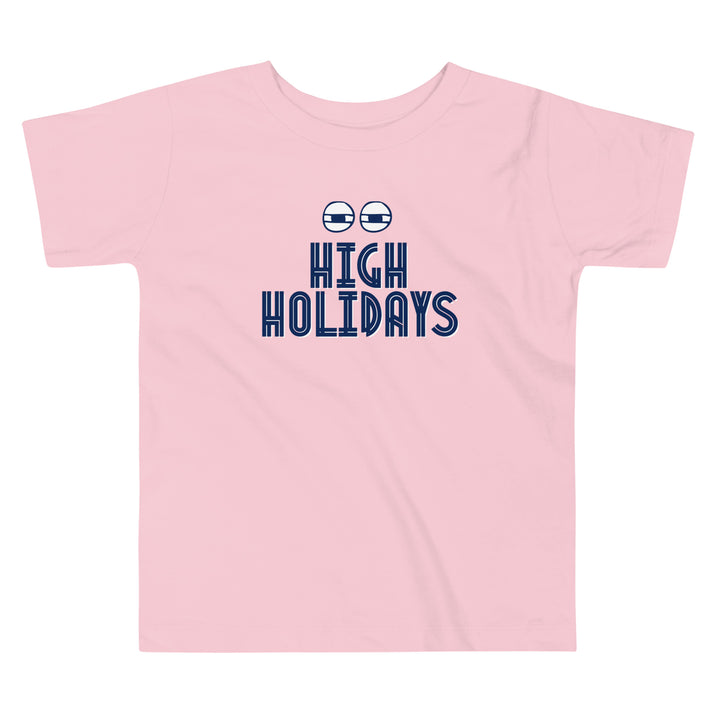 High Holidays Jewish pride kids short sleeve tee in Pink - front view