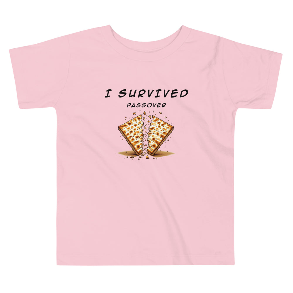 Passover Jewish pride kids short sleeve tee in Pink - back view