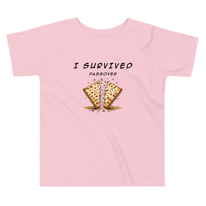 Passover Jewish pride kids short sleeve tee in Pink - back view
