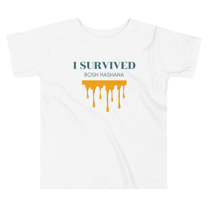 I Survived Rosh HaShana Jewish pride kids short sleeve tee in White - front view