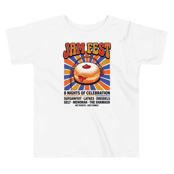 Jam Fest 8 Nights Jewish pride kids short sleeve tee in White - detail view