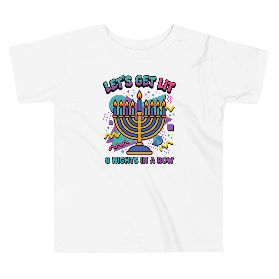 Lets Get Lit 90s Jewish pride kids short sleeve tee in White - detail view