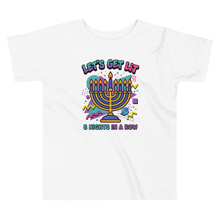 Lets Get Lit 90s Jewish pride kids short sleeve tee in White - detail view