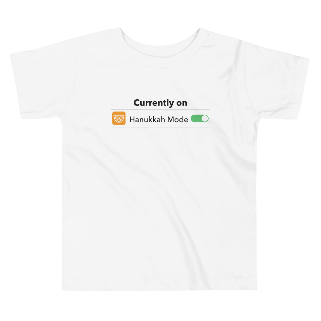 Hanukkah Mode Jewish pride kids short sleeve tee in White - front view