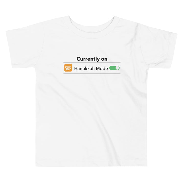 Hanukkah Mode Jewish pride kids short sleeve tee in White - front view