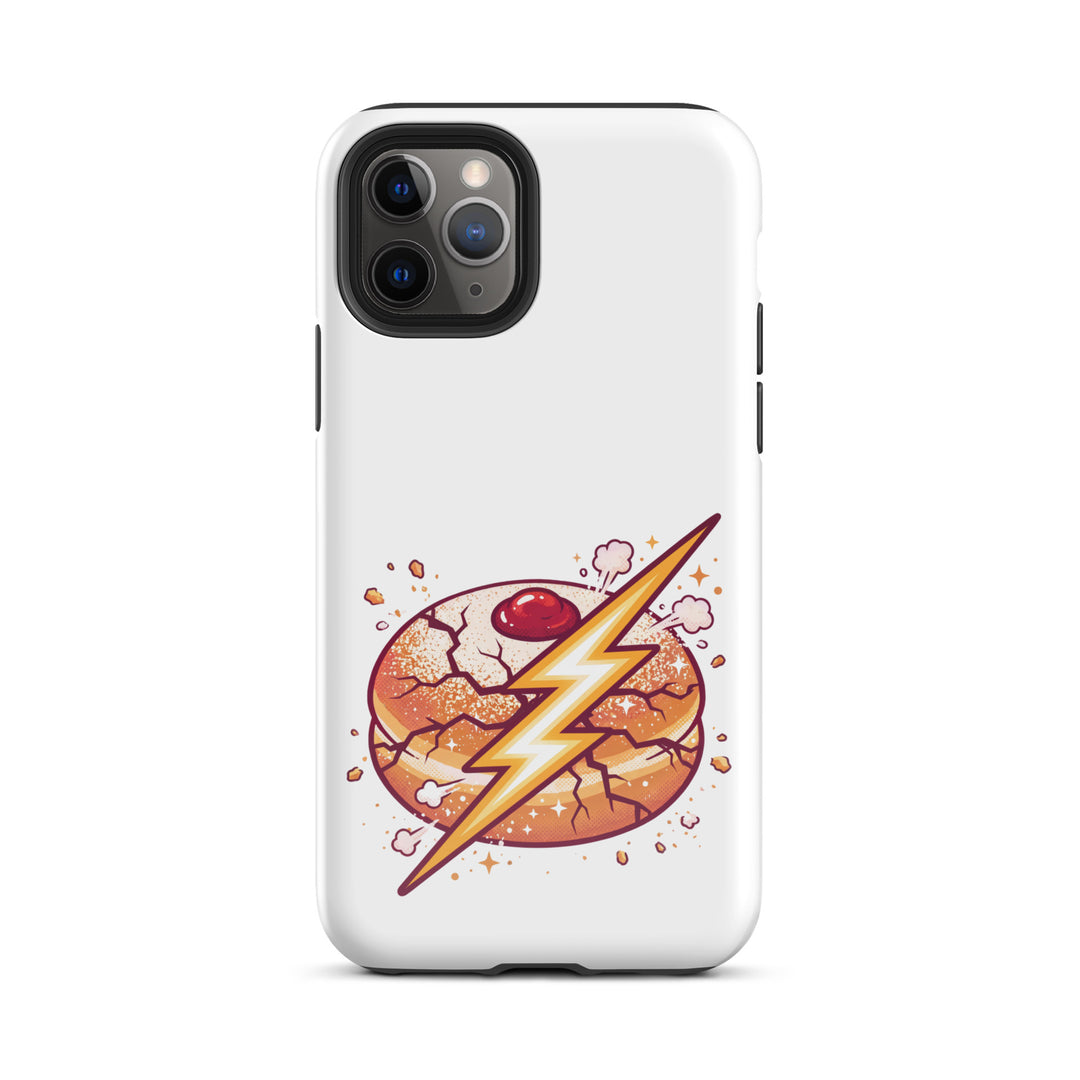 Sufganiyah Lightning Jewish pride tough phone case for iPhone 11 Pro, glossy finish - front view