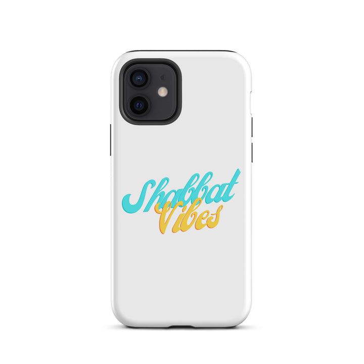 Shabbat Vibes Jewish pride tough phone case for iPhone 12, glossy finish - front view