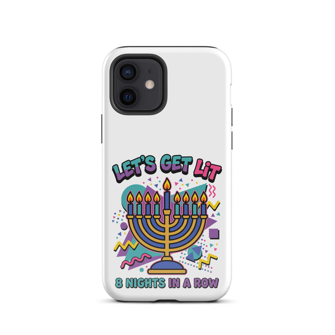 Lets Get Lit 90s Jewish pride tough phone case for iPhone 12, glossy finish - front view