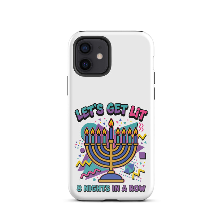 Lets Get Lit 90s Jewish pride tough phone case for iPhone 12, glossy finish - front view