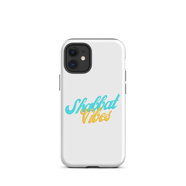 Shabbat Vibes Jewish pride tough phone case for iPhone 12 Mini, glossy finish - front view