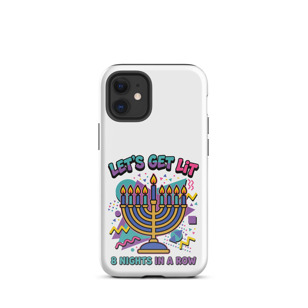 Lets Get Lit 90s Jewish pride tough phone case for iPhone 12 Mini, glossy finish - front view