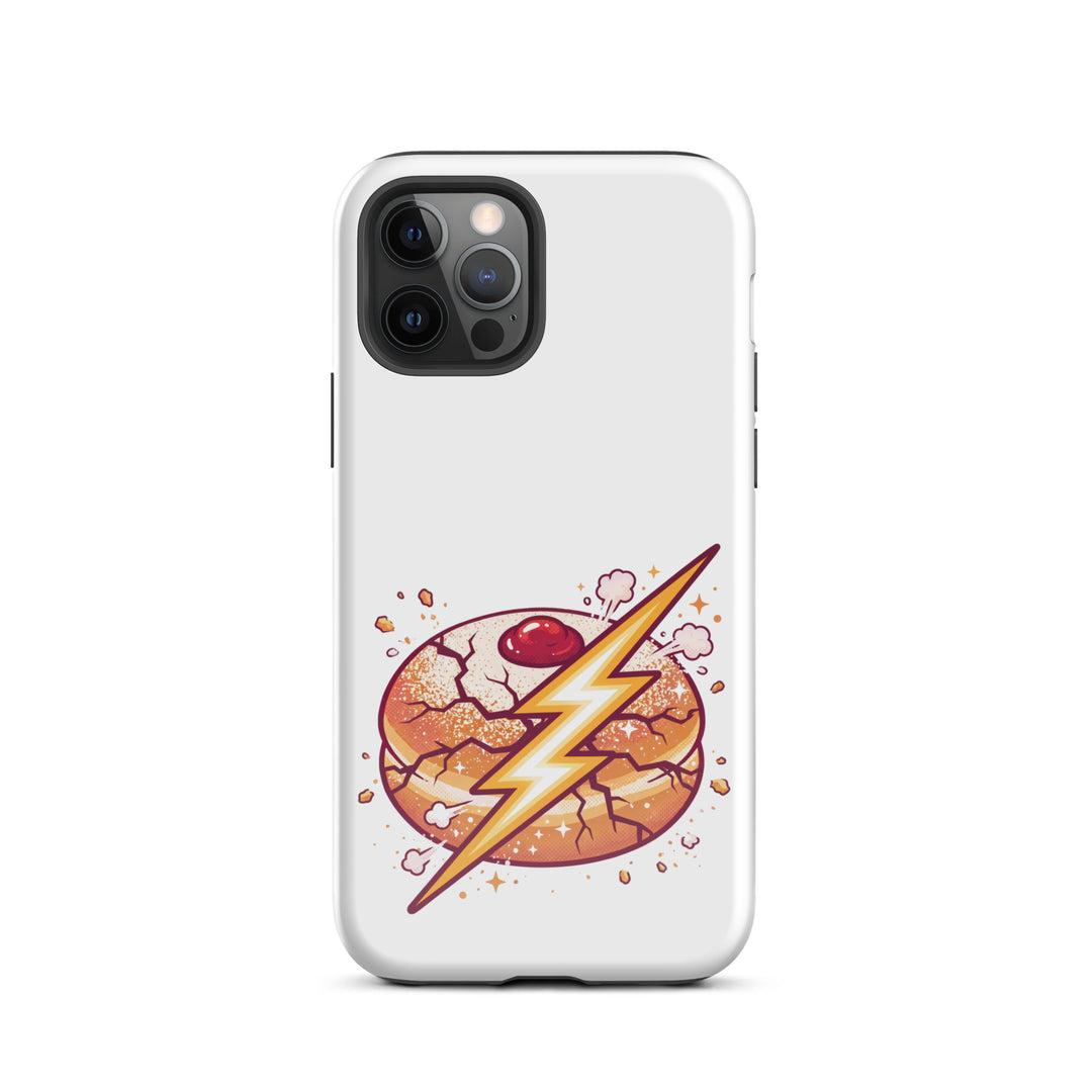 Sufganiyah Lightning Jewish pride tough phone case for iPhone 12 Pro, glossy finish - front view