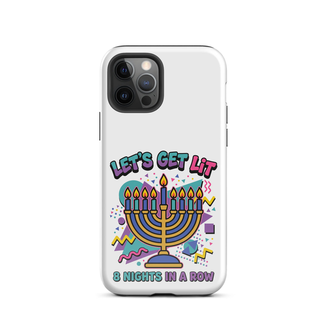 Lets Get Lit 90s Jewish pride tough phone case for iPhone 12 Pro, glossy finish - front view