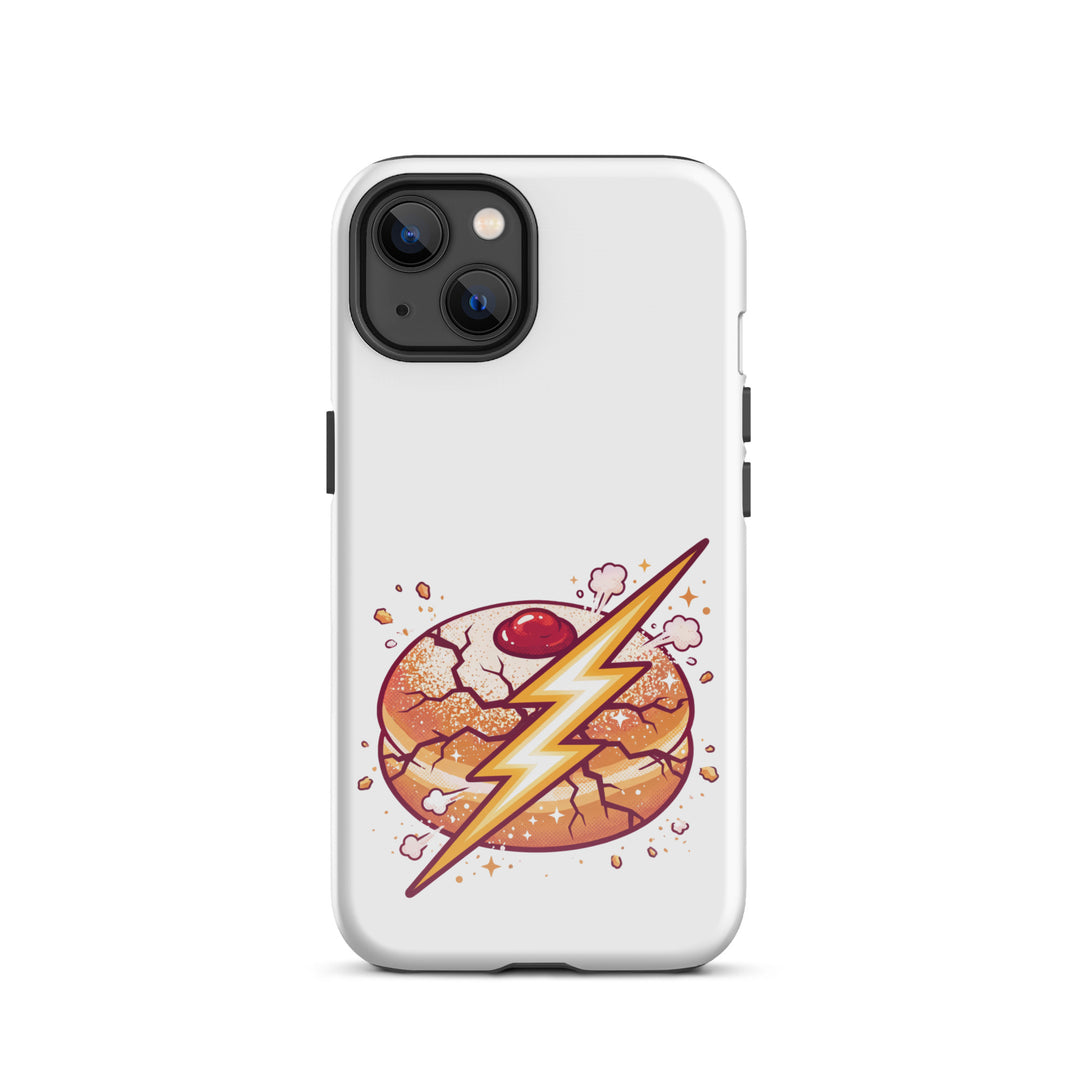 Sufganiyah Lightning Jewish pride tough phone case for iPhone 13, glossy finish - front view
