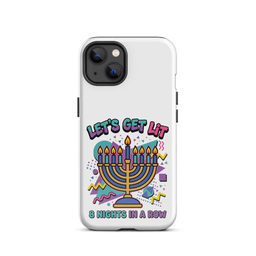 Lets Get Lit 90s Jewish pride tough phone case for iPhone 13, glossy finish - front view