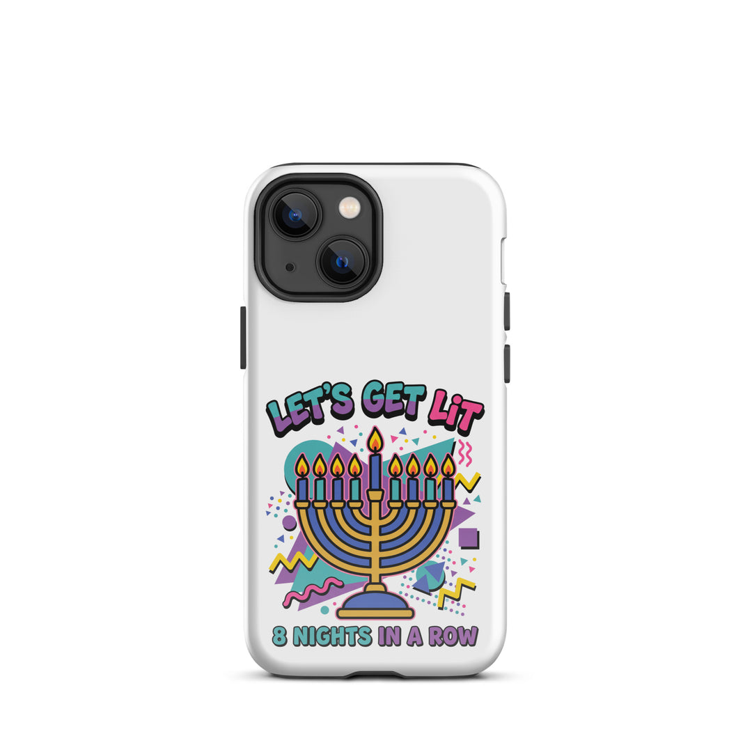 Lets Get Lit 90s Jewish pride tough phone case for iPhone 13 Mini, glossy finish - front view