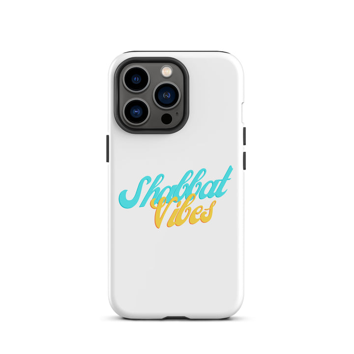 Shabbat Vibes Jewish pride tough phone case for iPhone 13 Pro, glossy finish - front view