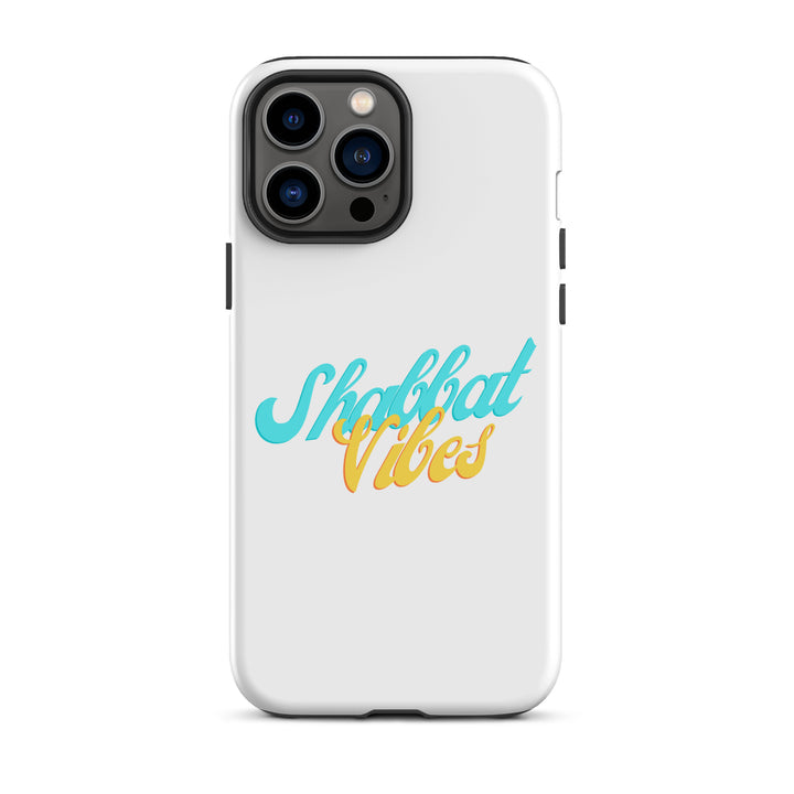 Shabbat Vibes Jewish pride tough phone case for iPhone 13 Pro Max, glossy finish - front view