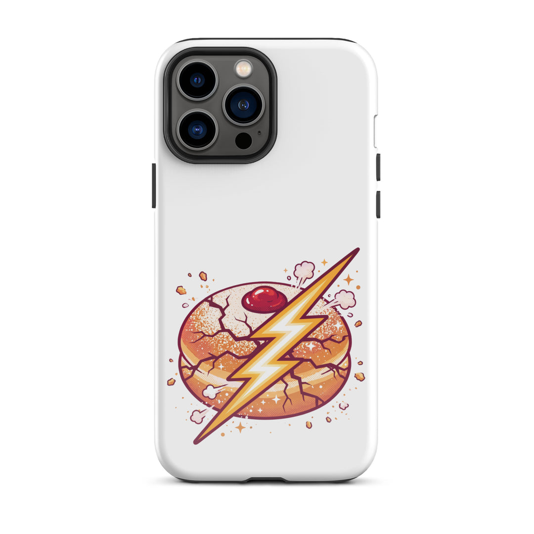 Sufganiyah Lightning Jewish pride tough phone case for iPhone 13 Pro Max, glossy finish - front view