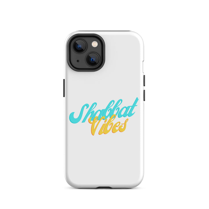 Shabbat Vibes Jewish pride tough phone case for iPhone 14, glossy finish - front view