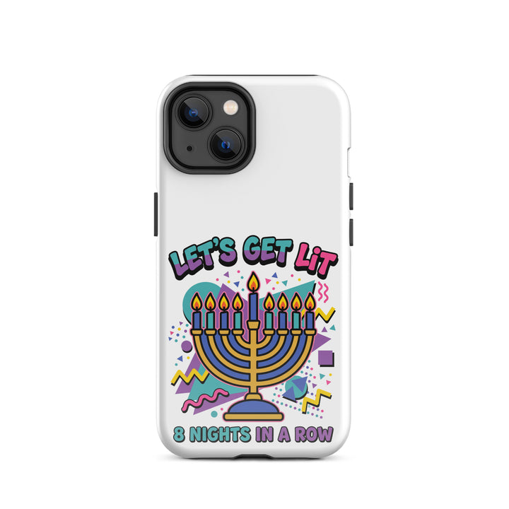 Lets Get Lit 90s Jewish pride tough phone case for iPhone 14, glossy finish - front view