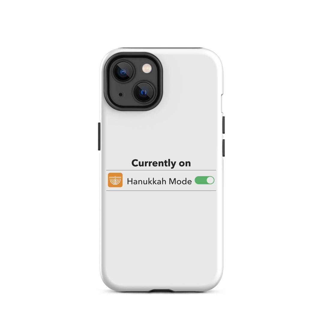 Hanukkah Mode Jewish pride tough phone case for iPhone 14, glossy finish - front view