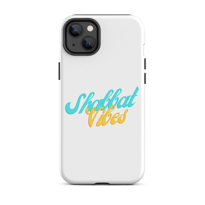Shabbat Vibes Jewish pride tough phone case for iPhone 14 Plus, glossy finish - front view