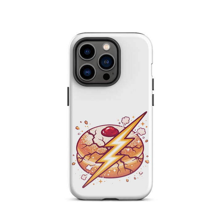Sufganiyah Lightning Jewish pride tough phone case for iPhone 14 Pro, glossy finish - front view