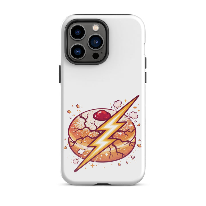 Sufganiyah Lightning Jewish pride tough phone case for iPhone 14 Pro Max, glossy finish - front view